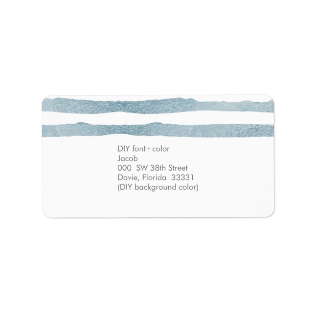 Étiquette PixDezines faux bleu glace foil bandes (Devant)