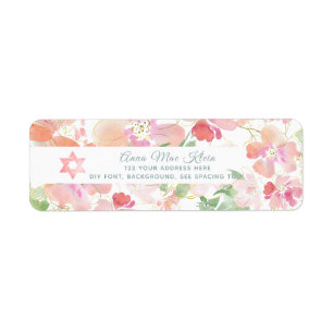 Étiquette PixDezines Fleurs aquarelles, Pois doux