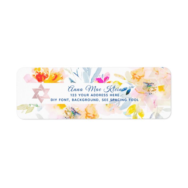 Étiquette PixDezines Fleurs aquarelles, Roses de crème (Devant)