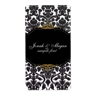 Étiquette PixDezines Flora Damask/do-it-yourself couleur/bla