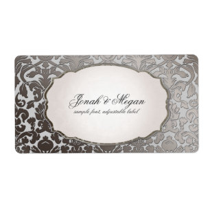 Étiquette PixDezines flore platine damask/do-it-yourself arr