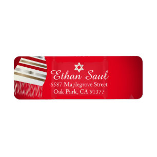 Étiquette PixDezines Red Talit Bar Mitzvah/Return Ajouter