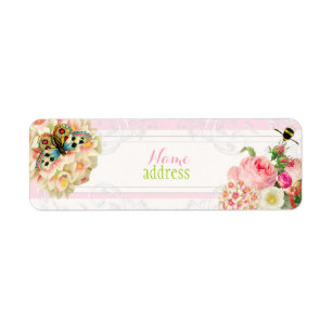 Étiquette PixDezines roses vintages/arrière - plan do-it-you