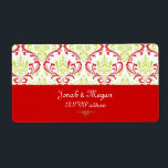 Étiquette PixDezines Rossi Damask Christmas|do-it-yourself d<br><div class="desc">PixDezines rossi damask noël étiquettes de noël avec do-it-yourself couleurs arrière - plan fin. Pour une nouvelle ombre .. voici comment >> cliquez sur "customiser" puis allez à "modifier" à partir de là choisissez "arrière - plan" vous verrez un color chart.com™ et PixDezines™ sur zazzle.</div>