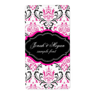 Étiquette PixDezines Rossi Damask/do-it-yourself/noir+rose c