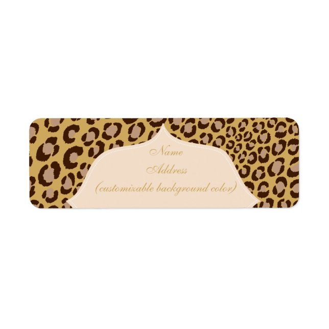Étiquette PixDezines Safari, brun + tan, Leopard (Devant)