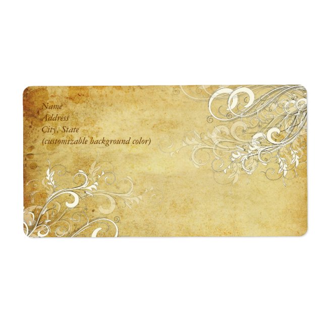 Étiquette PixDezines Vintage Cream Swirls (Devant)