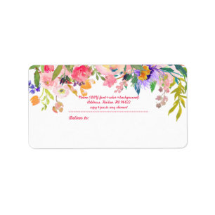 Étiquette PixDezines Watercolor Floral/Peonies