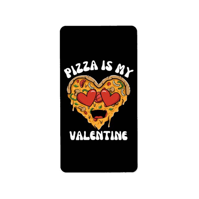 Étiquette Pizza Est Ma Saint-Valentin (Devant)