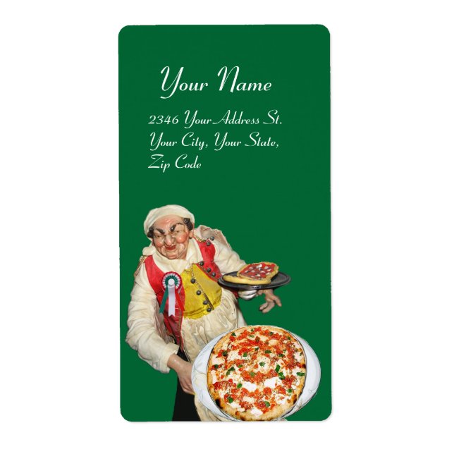 Étiquette PIZZA ITALIENNE rouge vert blanc (Devant)