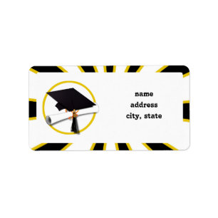 Étiquette Plafond de diplôme avec diplôme - Or & Noir