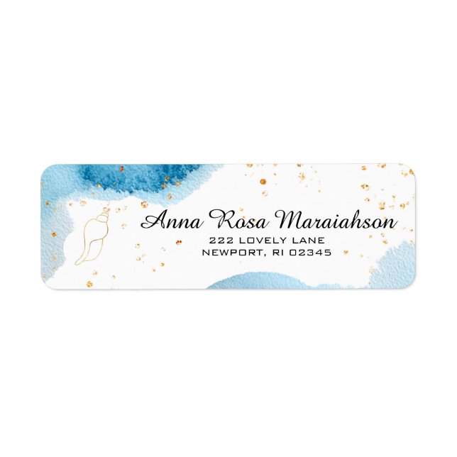 Étiquette *~*Plage de la Parties scintillant Coquille de la  (Devant)