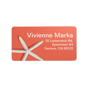 Étiquette Plage de Starfish Fingers   corail