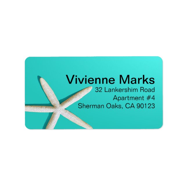 Étiquette Plage de Starfish | TURQUOISE (Devant)