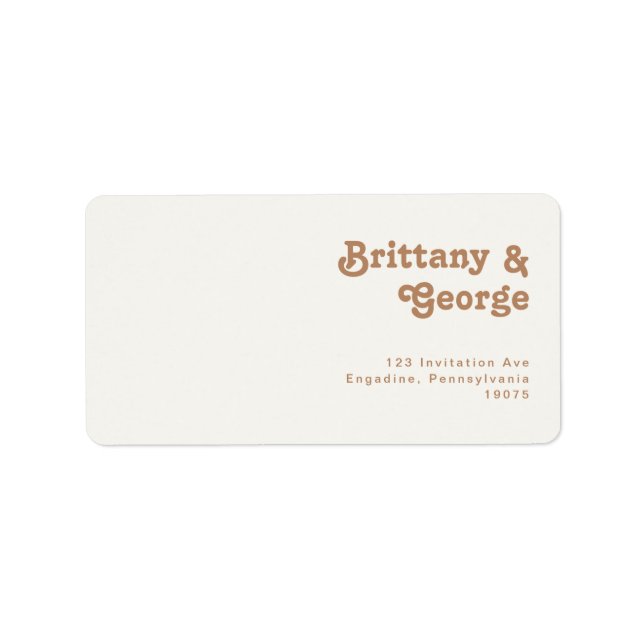 Étiquette Plage Retro | Ivory Wedding RSVP Adresse de retour (Devant)