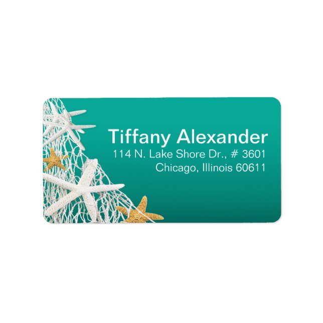 Étiquette Plage Starfish Netting | aqua (Devant)