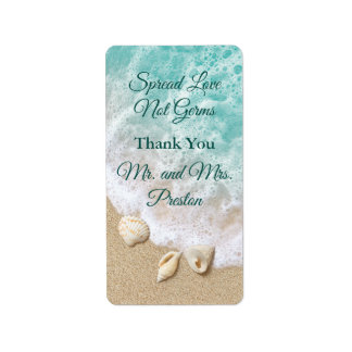 Étiquette Plage Turquoise Vagues Répandu Amour Main Sani Tal