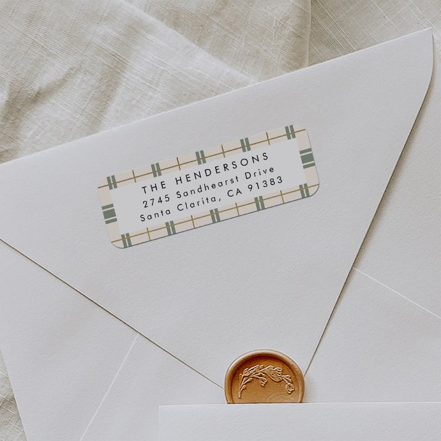 Étiquette Plaid Christmas Return Address Label (Créateur téléchargé)