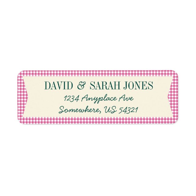 Étiquette Plaid En vichy Vérifier Motif Fabric Crafts Étique (Devant)