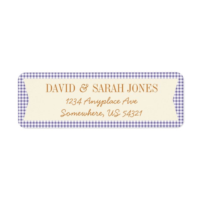 Étiquette Plaid En vichy Vérifier Motif Fabric Crafts Étique (Devant)