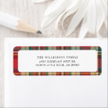 Étiquette Plaid Red Check Christmas Holiday Adresse de retou<br><div class="desc">Enveloppez vos cadeaux de vacances dans un style festif avec notre étiquette d'adresse de retour Tartan Rouge et Vert Plaid de Noël. Ce design classique et intemporel apporte une touche de chaleur et de tradition à vos invitations. Le motif écossais rouge et vert vif évoque l'esprit cosy de la saison,...</div>