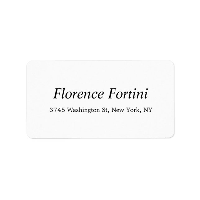 Étiquette Plain Modern Black & White Minimalist (Devant)