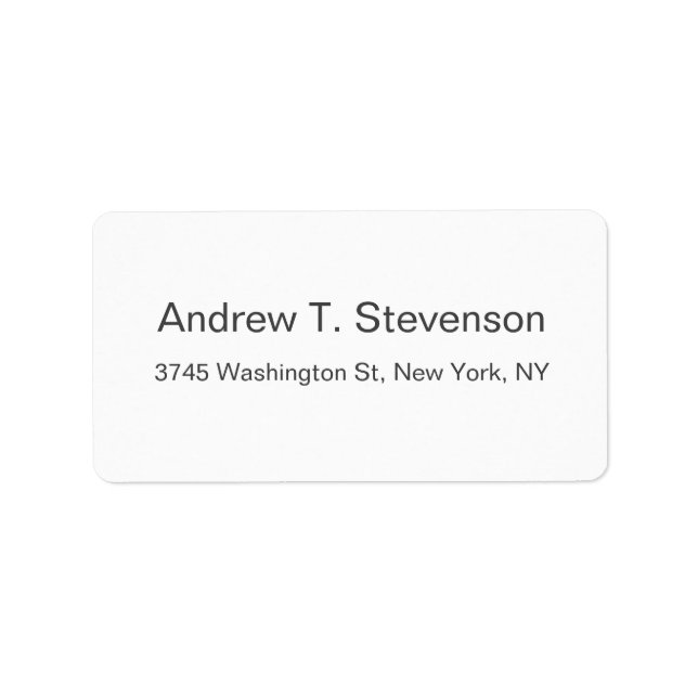 Étiquette Plain Simple Elegant Modern Minimalist  (Devant)