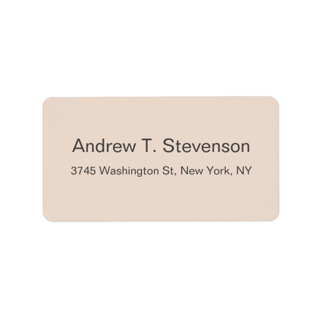 Étiquette Plain Simple Elegant Modern Minimalist (Devant)