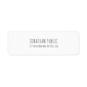 Étiquette Plaine professionnelle blanche élégante simple