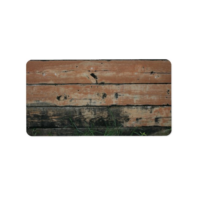 Étiquette Planches en bois avec algues herbacées photo (Devant)