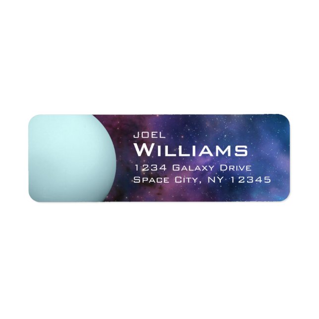 Étiquette Planet Uranus Solaire Système Espace Adresse de re (Devant)