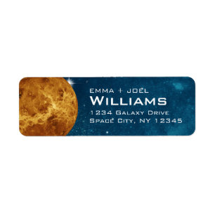 Étiquette Planet Venus Orange Solaire System Adresse de reto