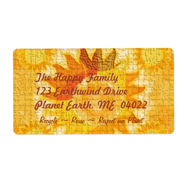 Étiquette Planète Terre (orange) (Devant)