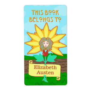 Étiquette Plaque Ce livre appartient à Art Nouveau Flower