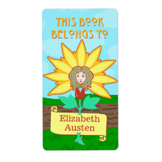 Étiquette Plaque Ce livre appartient à Art Nouveau Flower