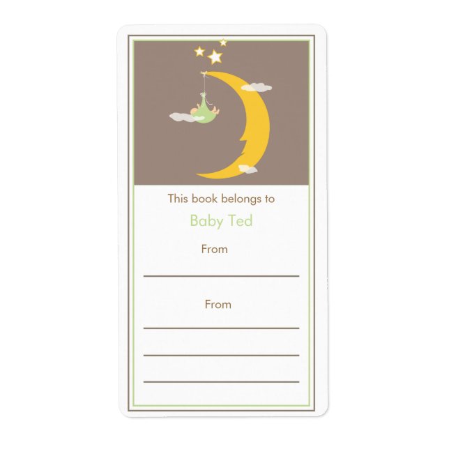 Étiquette Plaque d'accueil Green Moon and Stars (Devant)