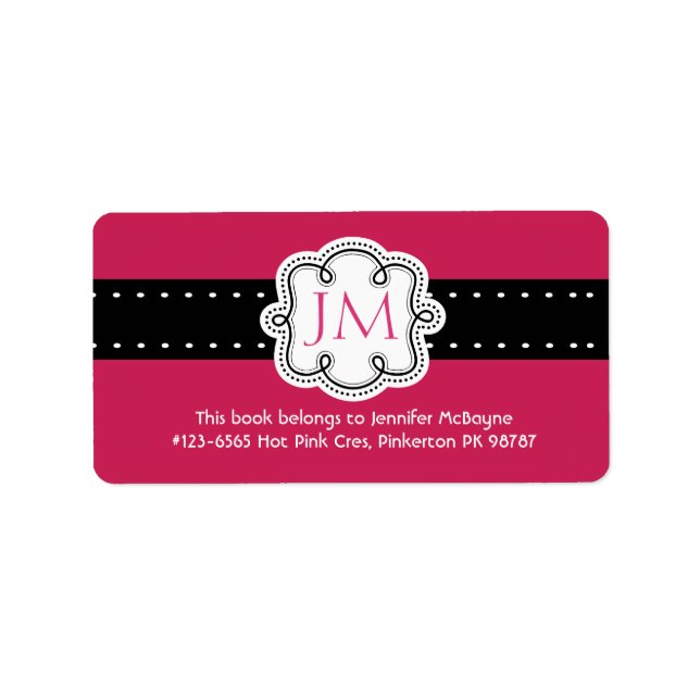 Étiquette Plaque d'accueil pour dames Hot Pink personnalisée (Devant)