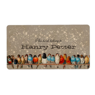 Étiquette Plaque de bibliothèque personnelle pour oiseaux vi