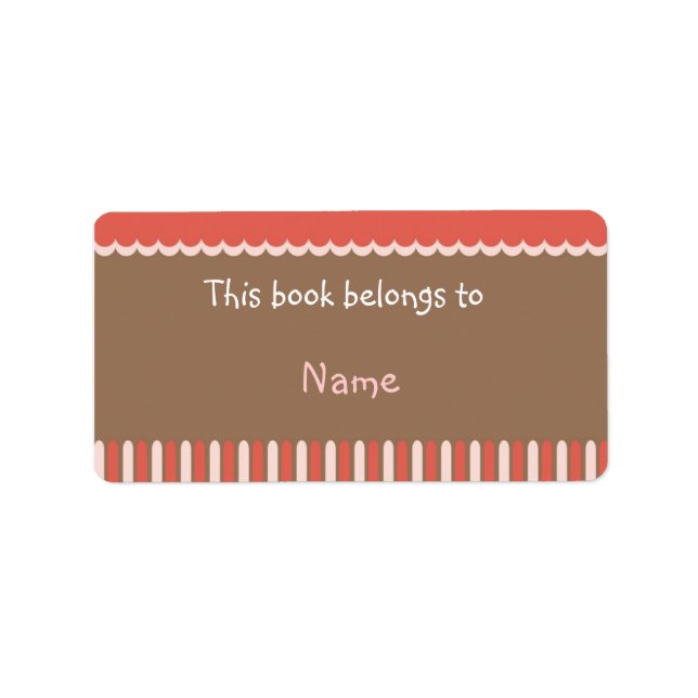 Étiquette Plaque de livre aux formes abstraites modernes et  (Devant)