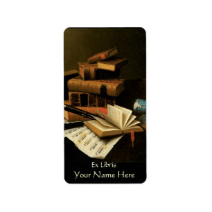 Étiquette Plaque de livres et de musique