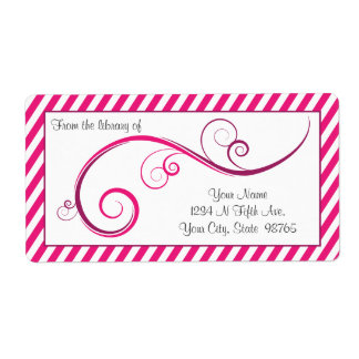 Étiquette Plaque d'enregistrement Magenta Swirl personnalisé