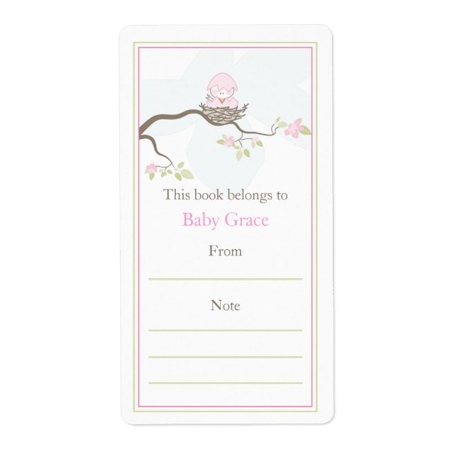 Étiquette Plaque d'enregistrement pour bébé oiseau (Devant)