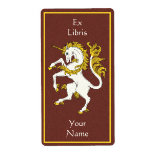 Étiquette Plaque d'enregistrement Unicorn Rampant