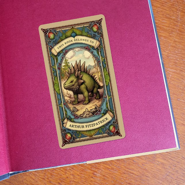 Étiquette Plaque Dinosaure personnalisable (Créateur téléchargé)