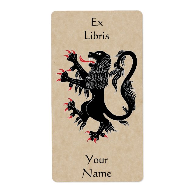 Étiquette Plaque Lion Rampant Sable (Devant)