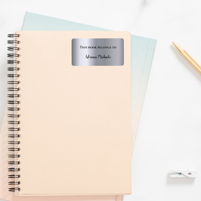 Étiquette Plaque-livre de nom métallique en argent (Créateur téléchargé)