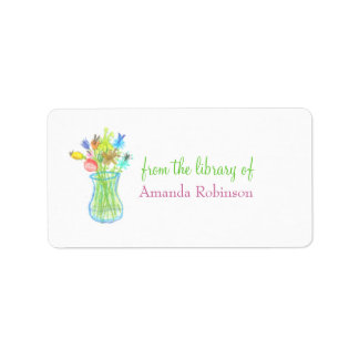 Étiquette Plaque-livre personnalisée pour vase floral