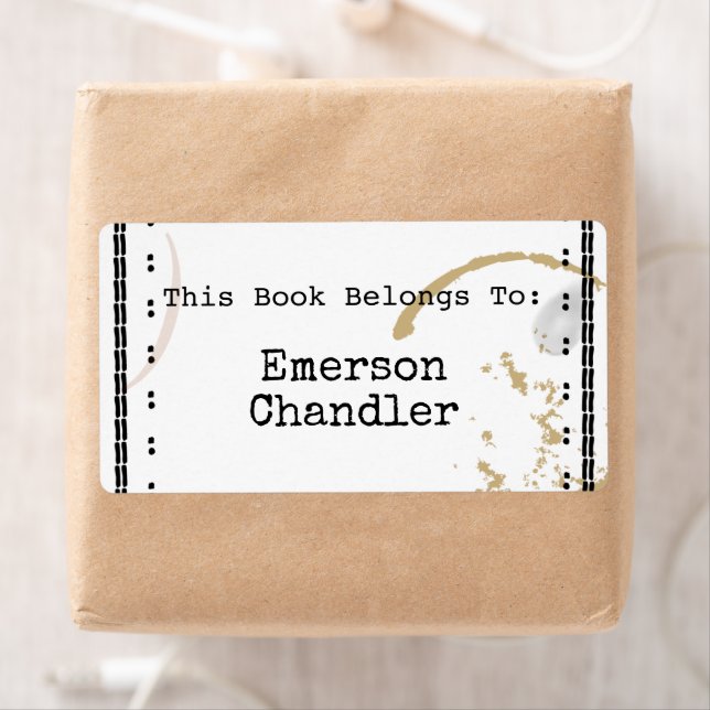 Étiquette Plaque modifiable de la machine à écrire Art (En situation)