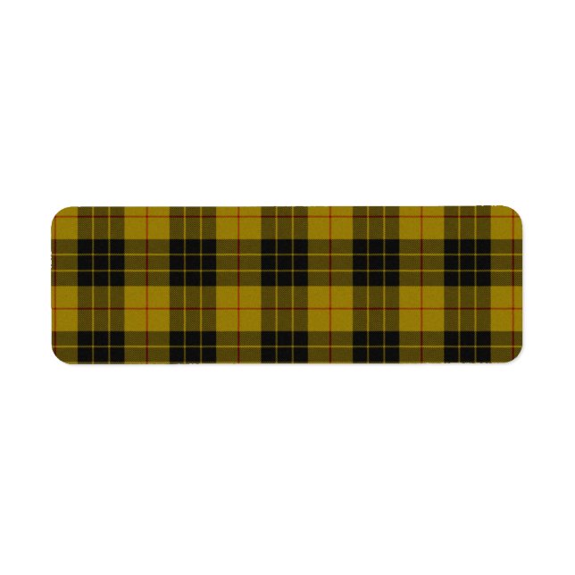 Étiquette Plaque noire jaune tartan MacLeod (Devant)