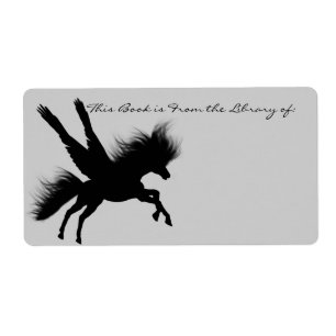 Étiquette Plaque Pegasus Silhouette